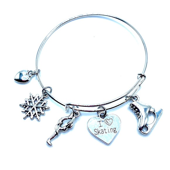 Ice Skating Charm Bracelet Figure Skater - Picture 1 of 6
